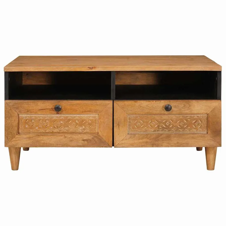 Table basse Marron Clair 80 x 54 x 40 cm Bois d'ingénierie - 3