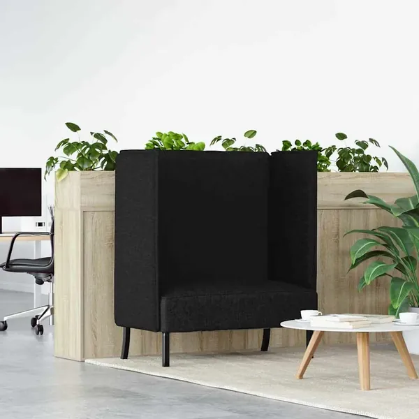 Canapé à Haut Dossier 101cm Noir tissu