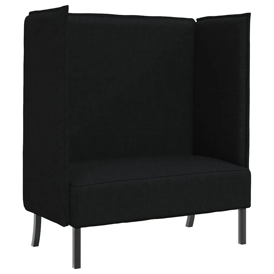 Canapé à Haut Dossier 101cm Noir tissu - 2