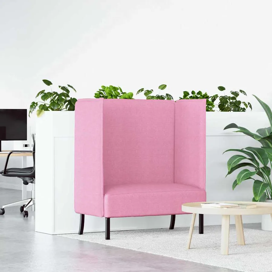 Canapé à Haut Dossier 101cm Rose tissu