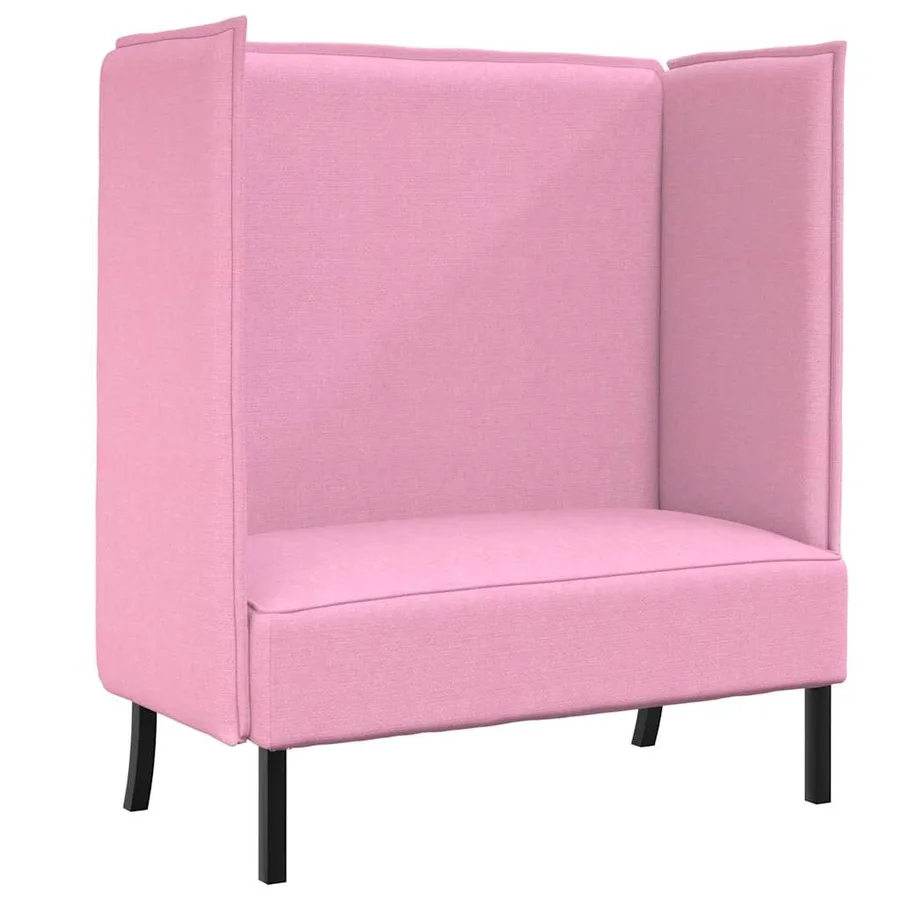 Canapé à Haut Dossier 101cm Rose tissu - 2