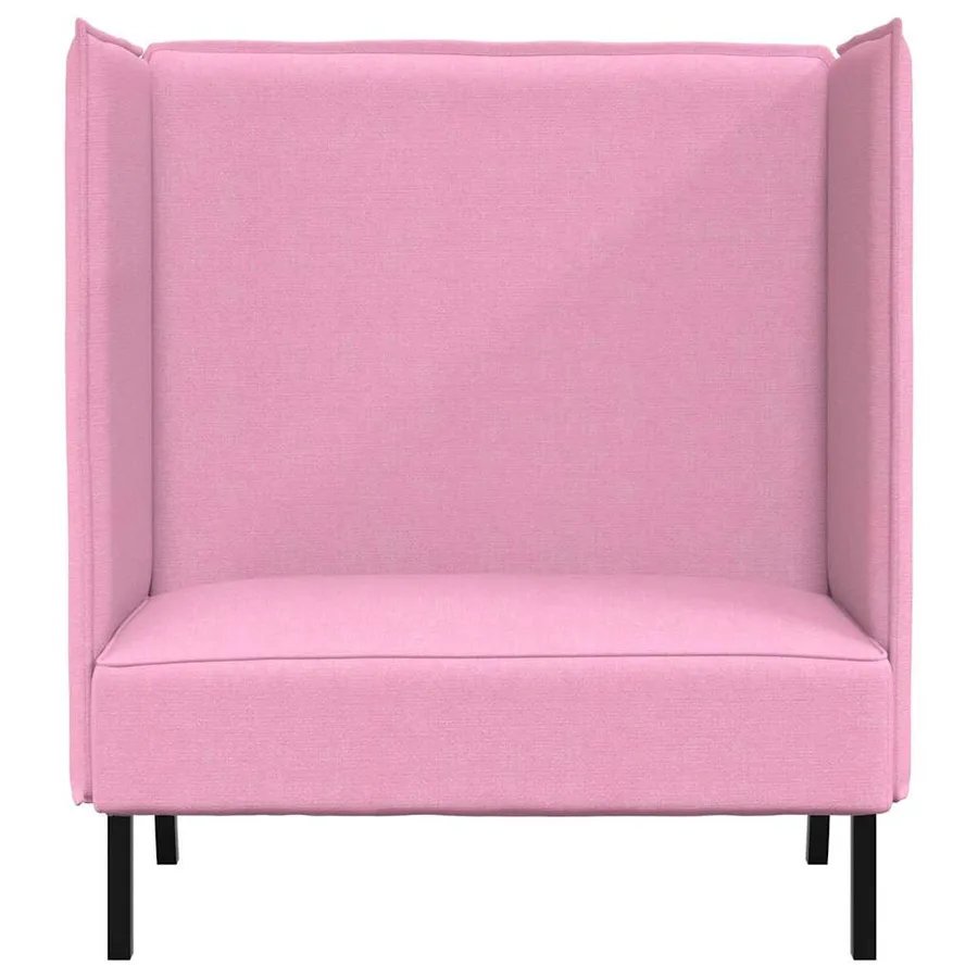 Canapé à Haut Dossier 101cm Rose tissu - 4