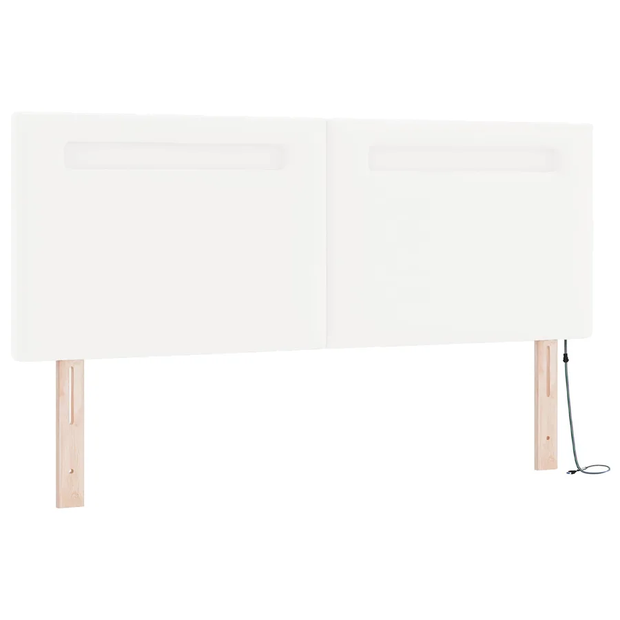Lit à ressorts avec matelas Blanc 160 x 200 cm Simili cuir - 7