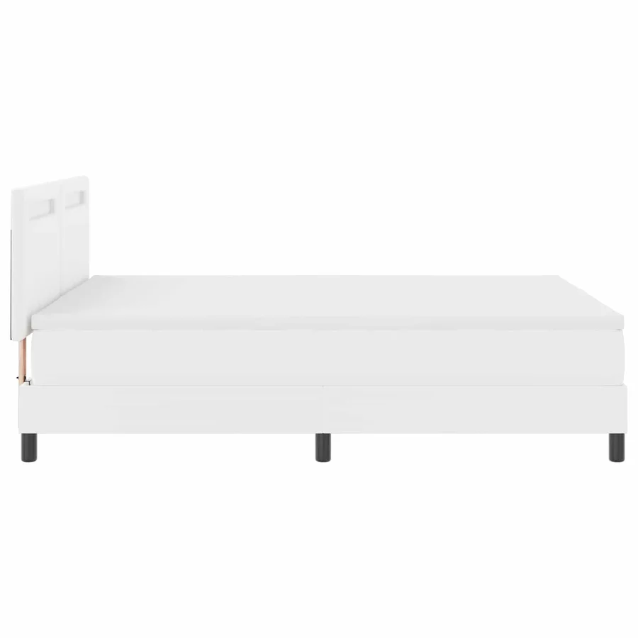 Lit à ressorts avec matelas Blanc 160 x 200 cm Simili cuir - 9