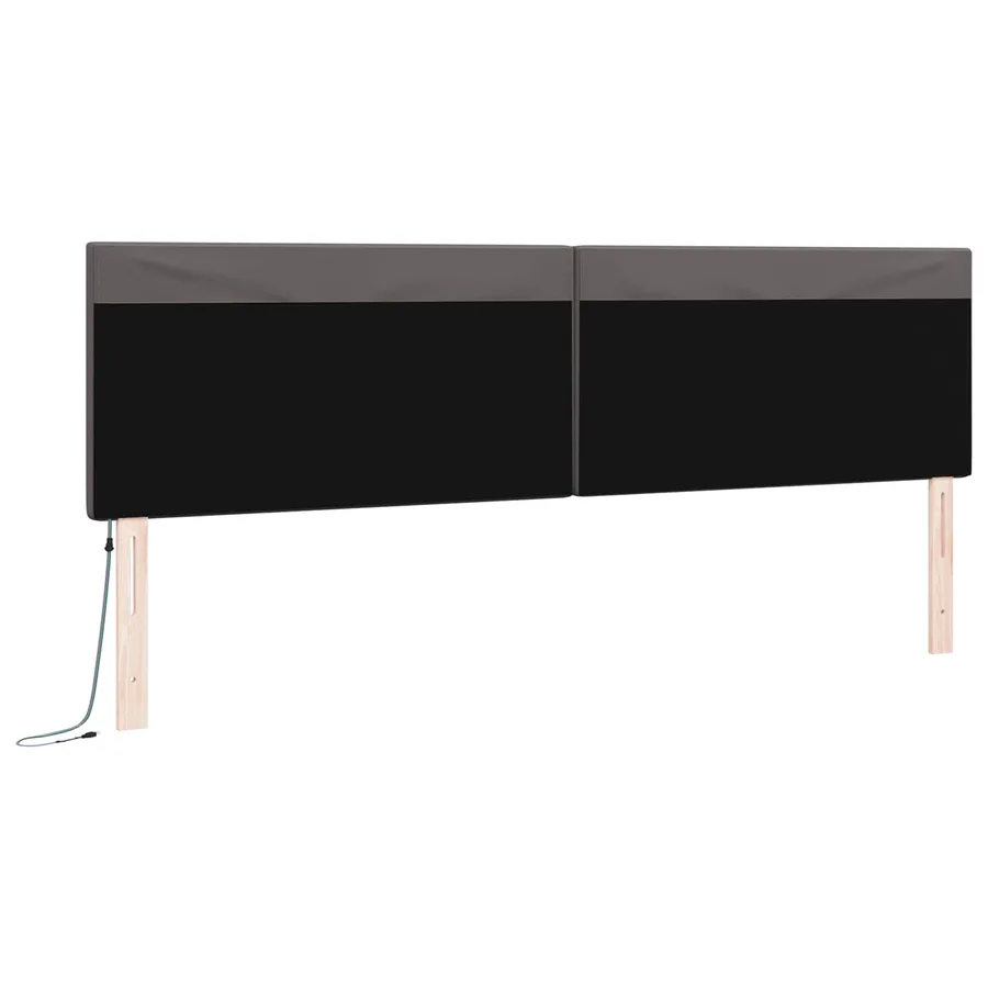 Tête de lit LED Gris 200 cm Cuir synthétique - 7