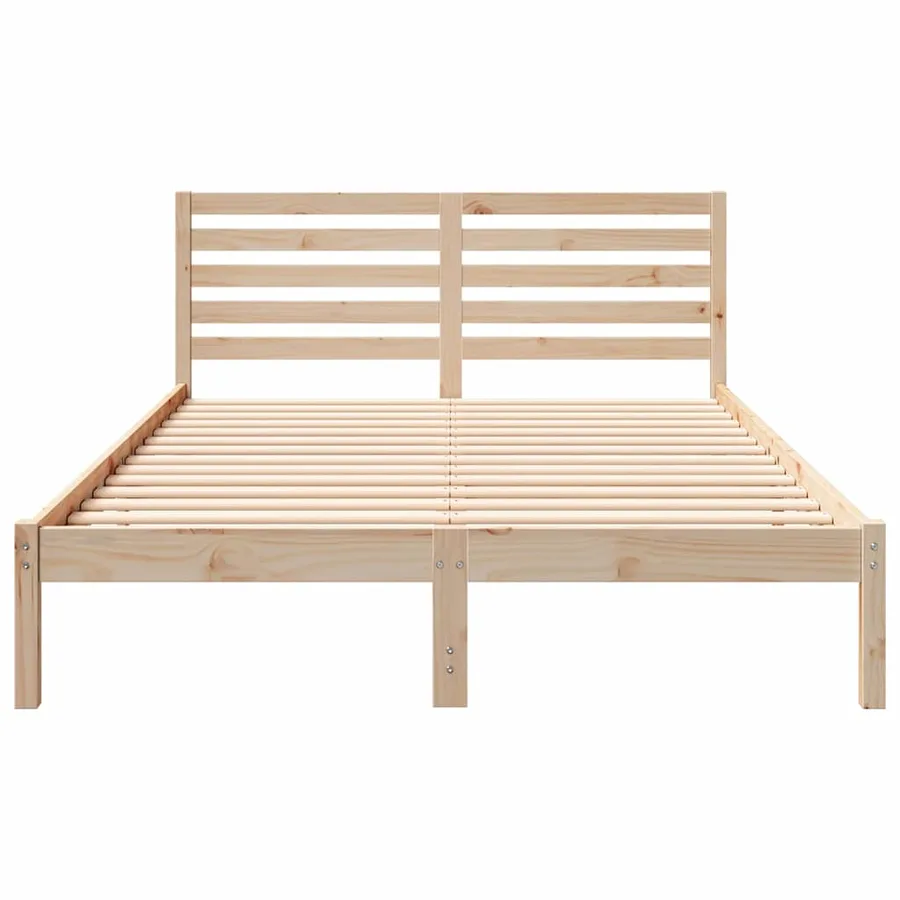 Cadre de lit avec tête de lit Marron 140 x 210 cm Pin massif - 5