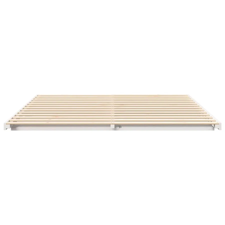 Cadre de lit Blanc 180 x 210 cm Pin massif - 5