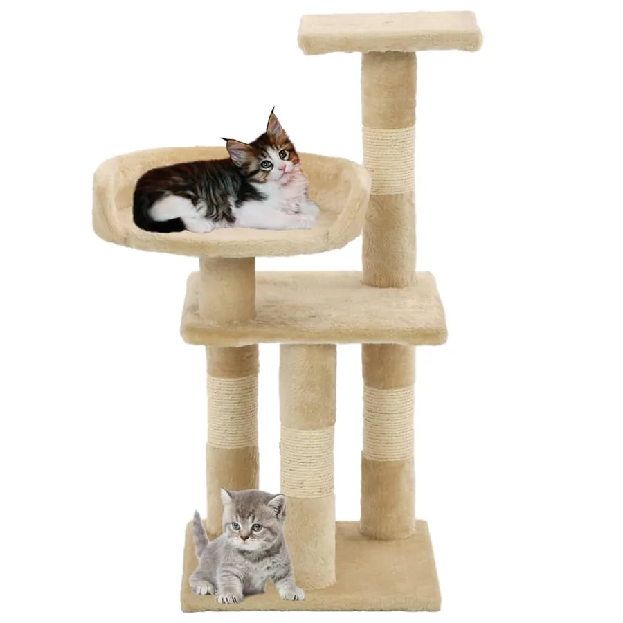 Arbre à chat avec griffoirs en sisal 65 cm Beige - 2