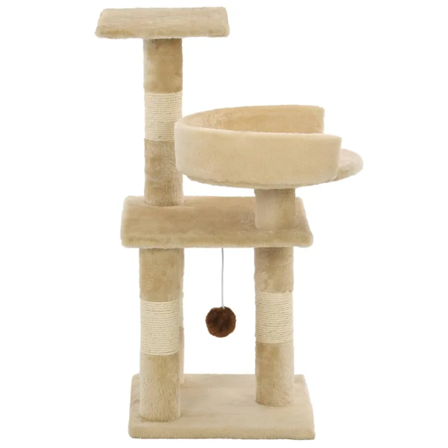 Arbre à chat avec griffoirs en sisal 65 cm Beige - 3