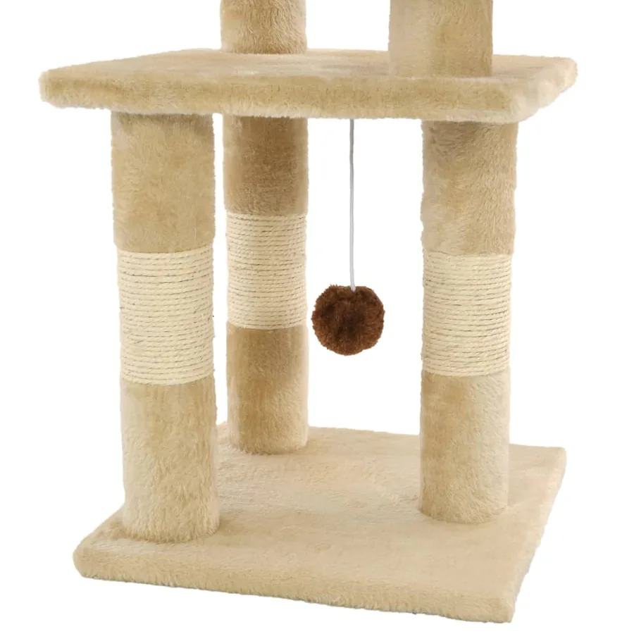 Arbre à chat avec griffoirs en sisal 65 cm Beige - 5