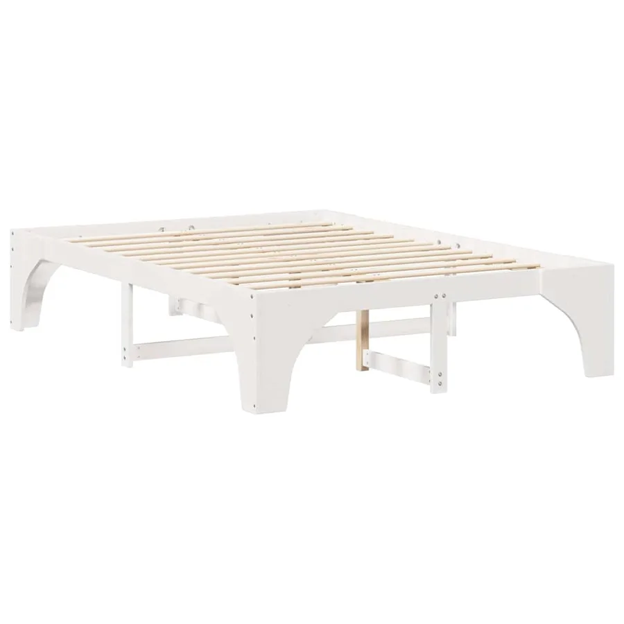 Cadre de lit Blanc 150 x 200 cm Pin massif - 7