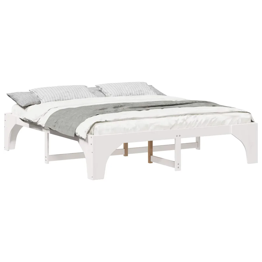 Cadre de lit Blanc 180 x 200 cm Pin massif - 2