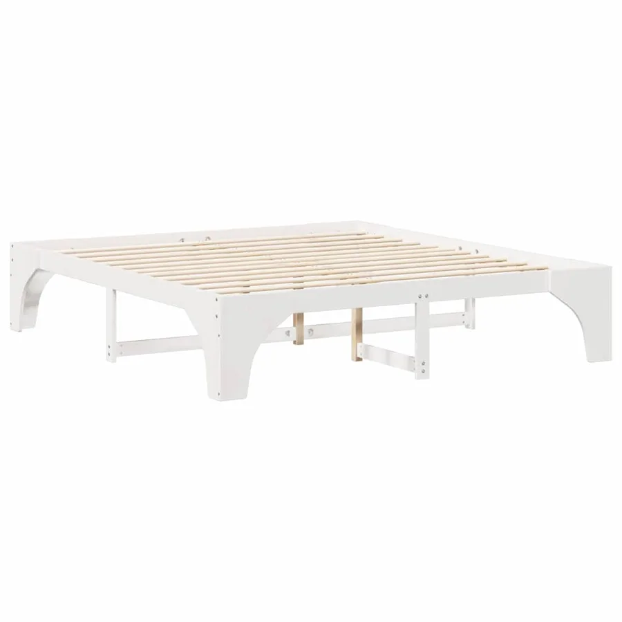 Cadre de lit Blanc 180 x 200 cm Pin massif - 7