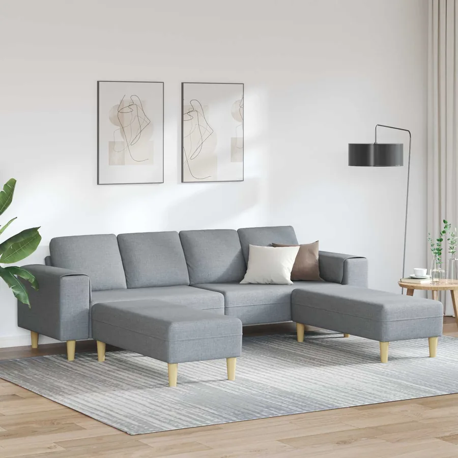 Canapé de salon 3 pcs Gris clair Polyester