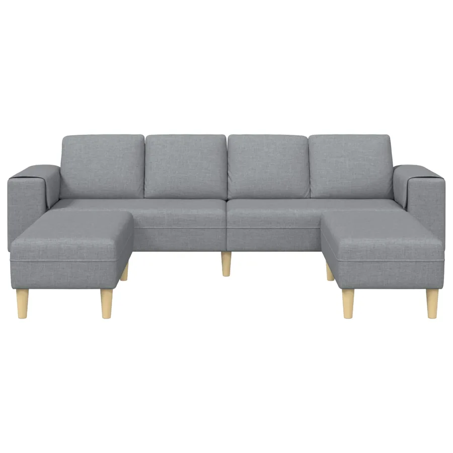 Canapé de salon 3 pcs Gris clair Polyester - 4