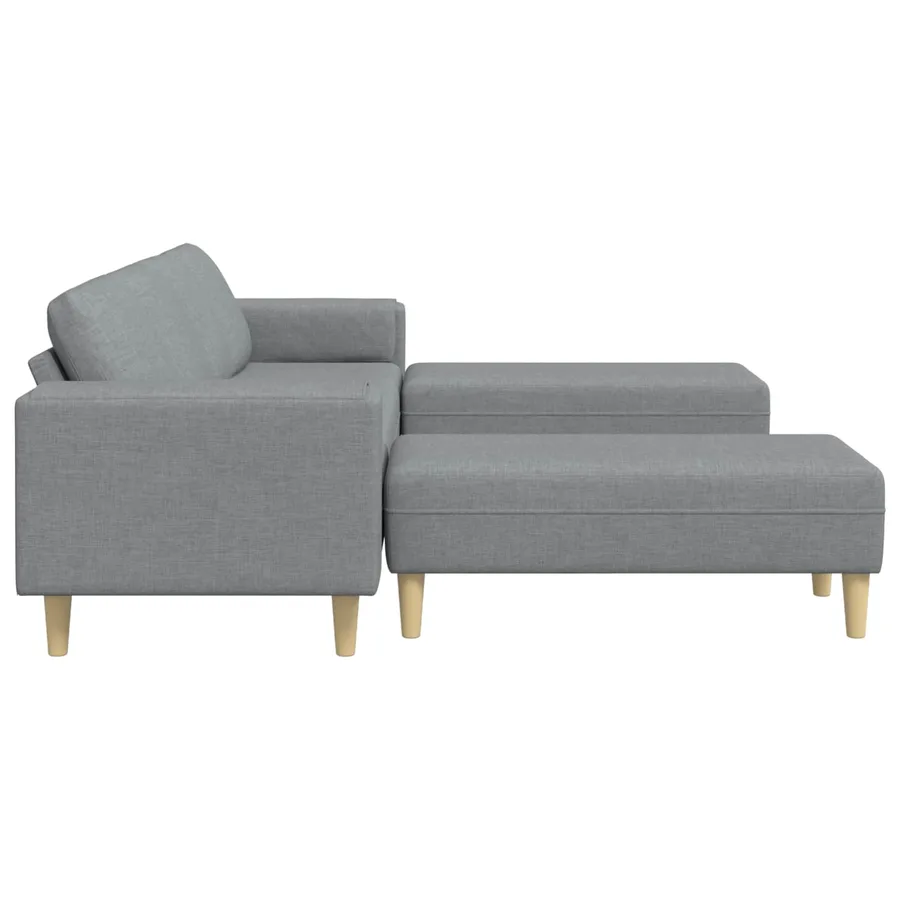 Canapé de salon 3 pcs Gris clair Polyester - 5