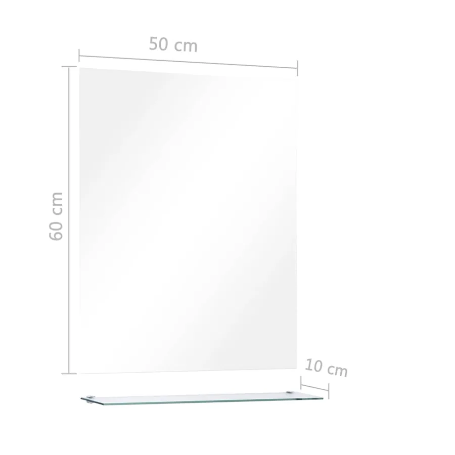 Miroir mural avec étagère 50x60 cm Verre trempé - 6