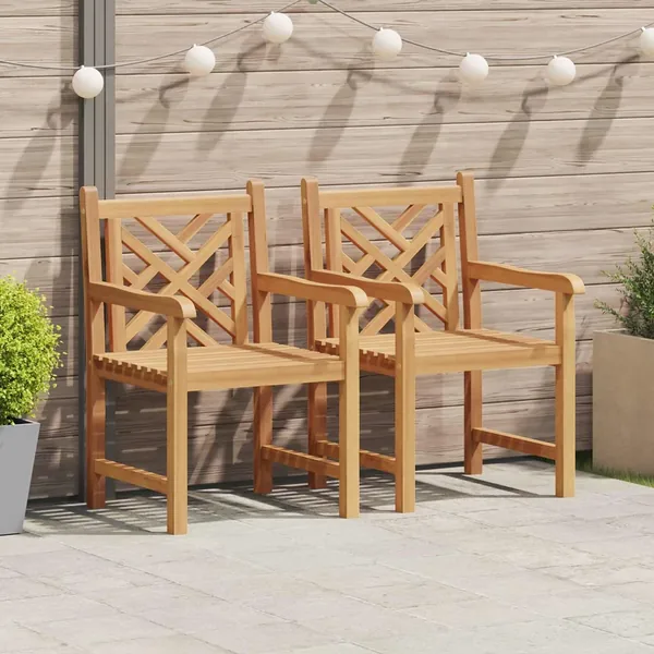 Chaise de jardin 2 pcs 60 x 58 x 90 cm Bois de teck massif