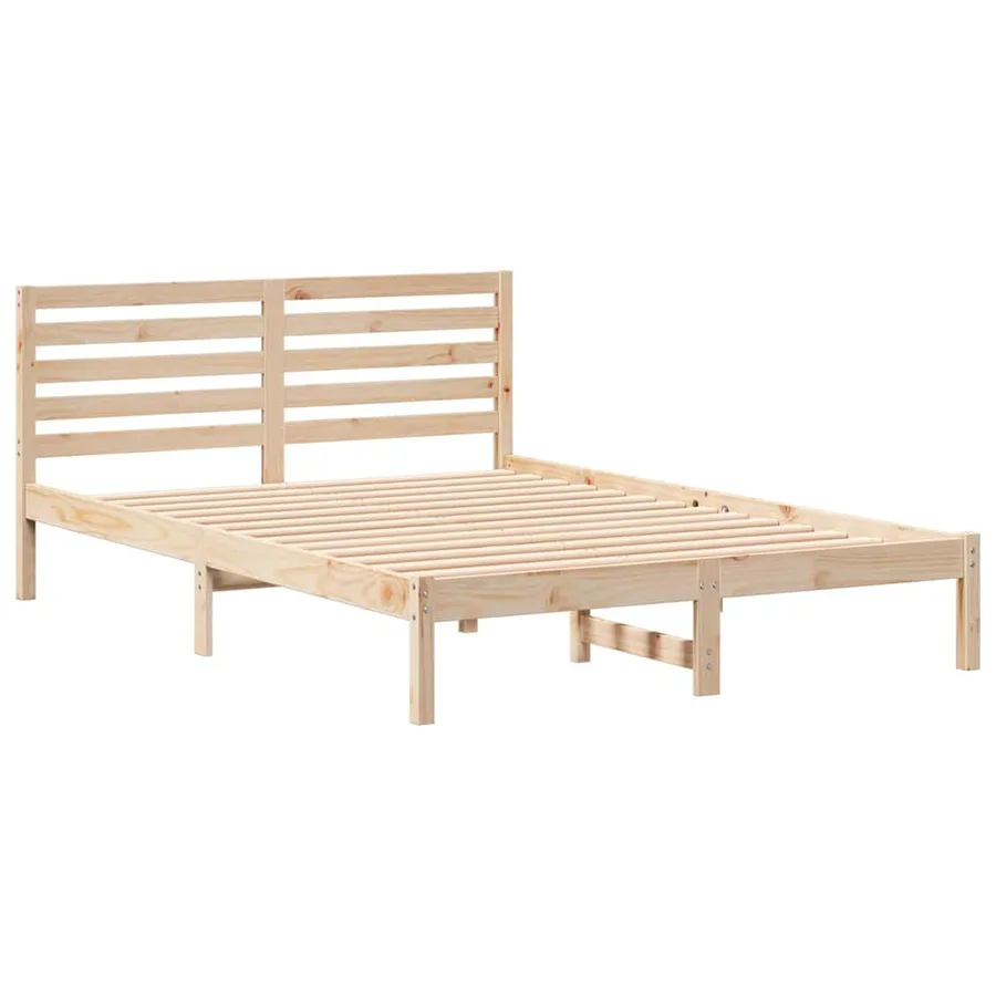 Cadre de lit avec tête de lit Marron 140 x 220 cm Pin massif - 4