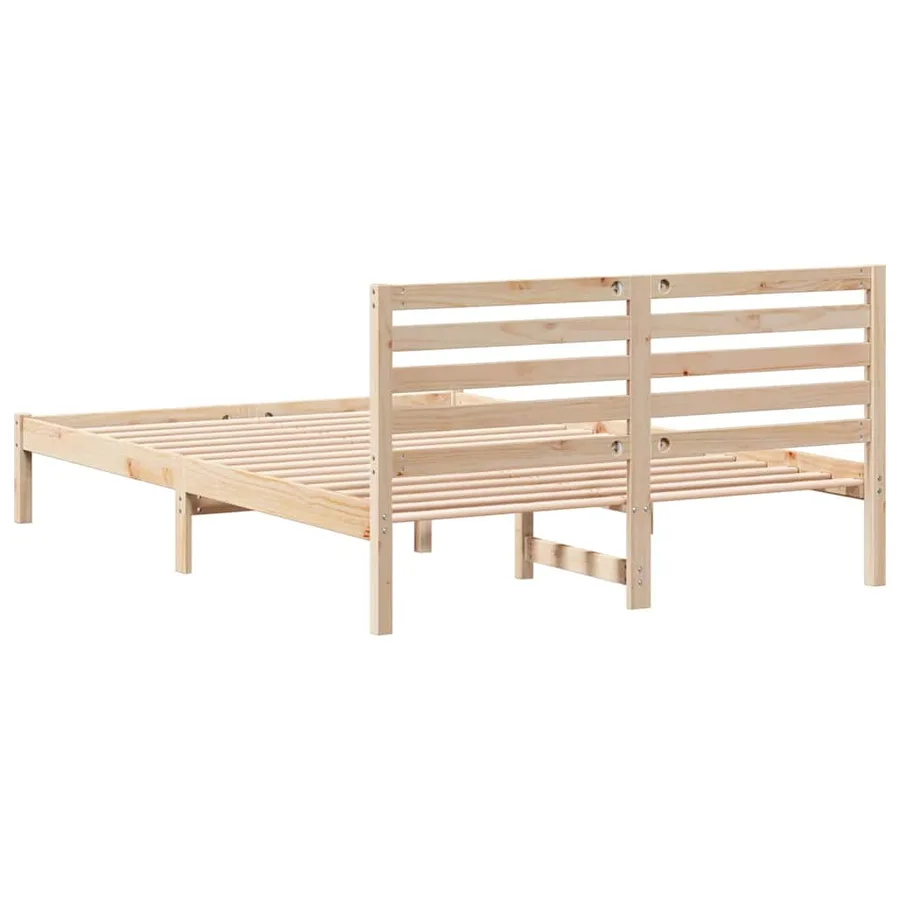Cadre de lit avec tête de lit Marron 140 x 220 cm Pin massif - 7
