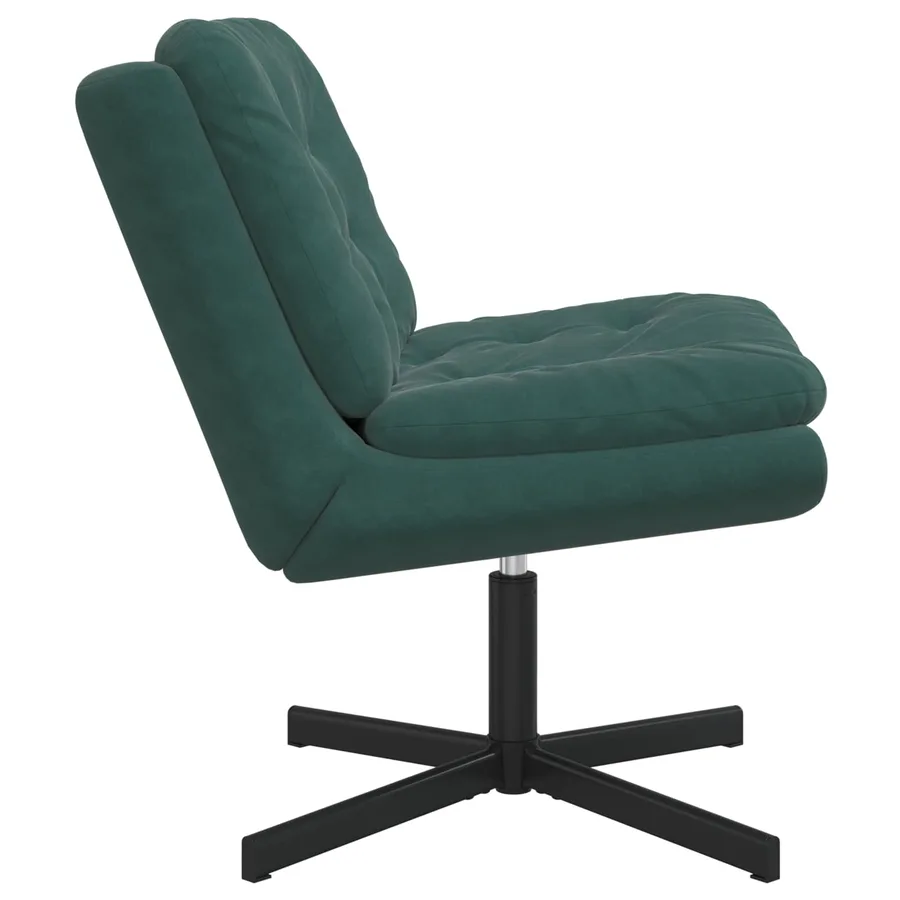 Fauteuil relaxant pivotant Vert foncé 63 x 75 x 76 cm Velours - 3
