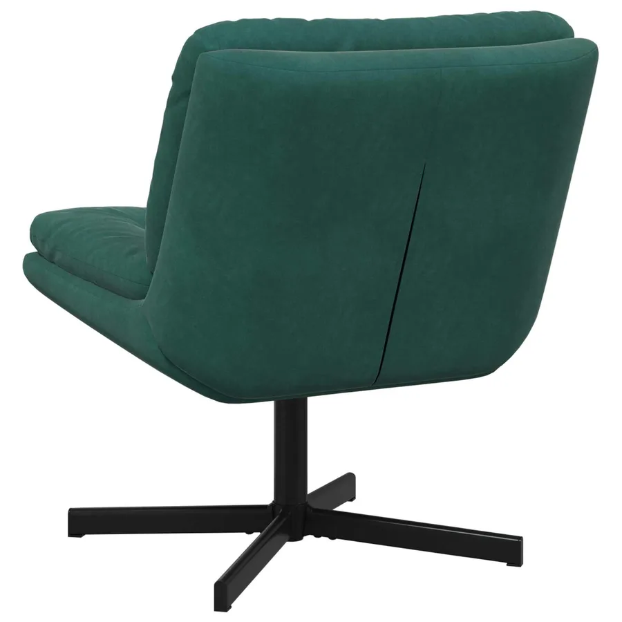 Fauteuil relaxant pivotant Vert foncé 63 x 75 x 76 cm Velours - 4