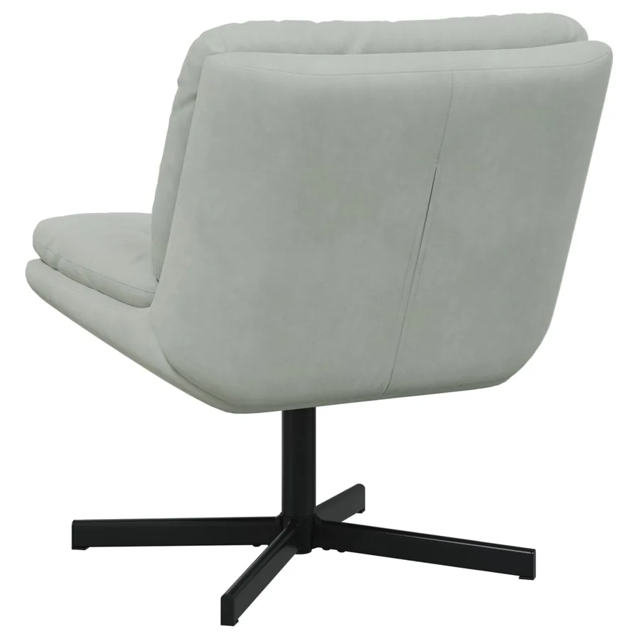 Fauteuil relaxant pivotant Gris clair 63 x 75 x 76 cm Velours - 4