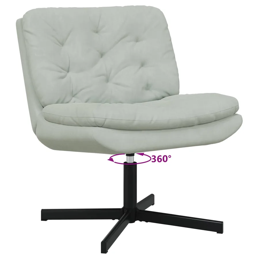 Fauteuil relaxant pivotant Gris clair 63 x 75 x 76 cm Velours - 5