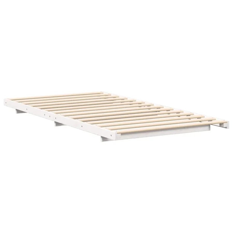 Cadre de lit Blanc 75 x 190 cm Pin massif - 4