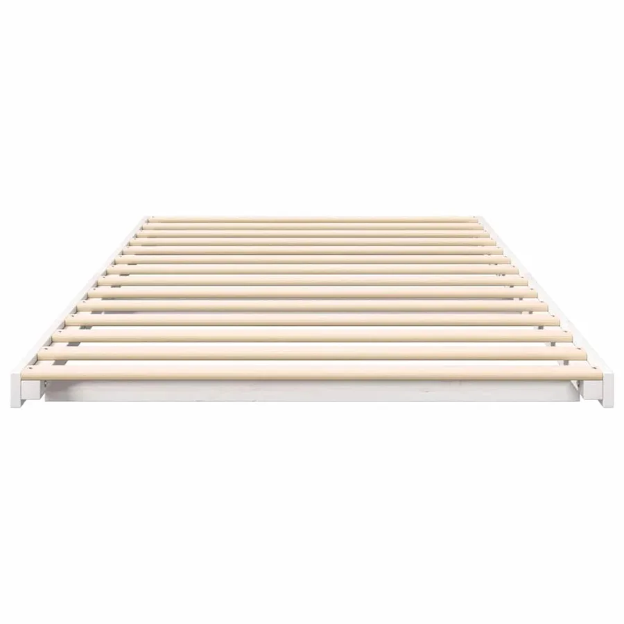 Cadre de lit Blanc 75 x 190 cm Pin massif - 5
