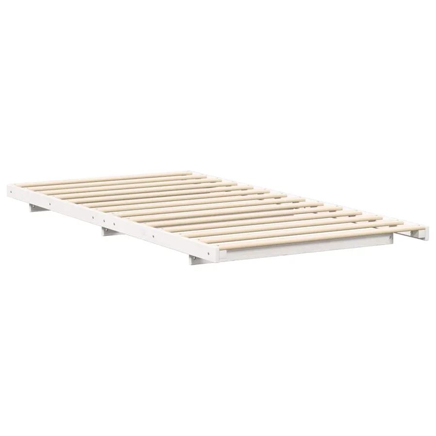 Cadre de lit Blanc 75 x 190 cm Pin massif - 7
