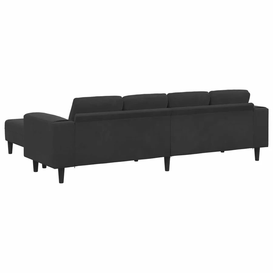 Canapé de salon 3 pcs Noir 250 x 188 x 76 cm - 6
