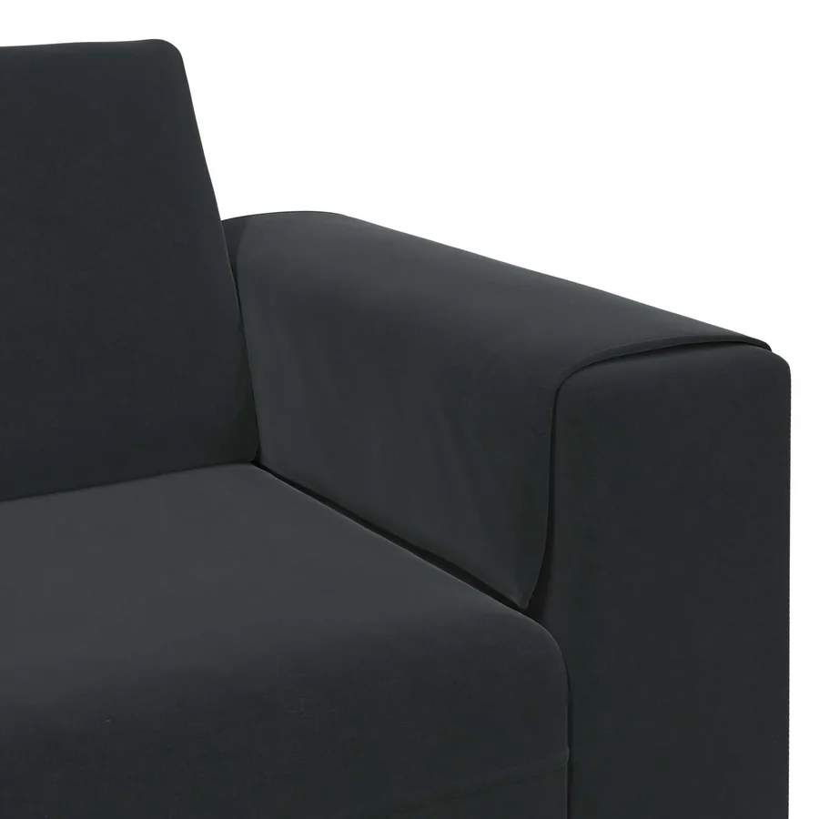 Canapé de salon 3 pcs Noir 250 x 188 x 76 cm - 7