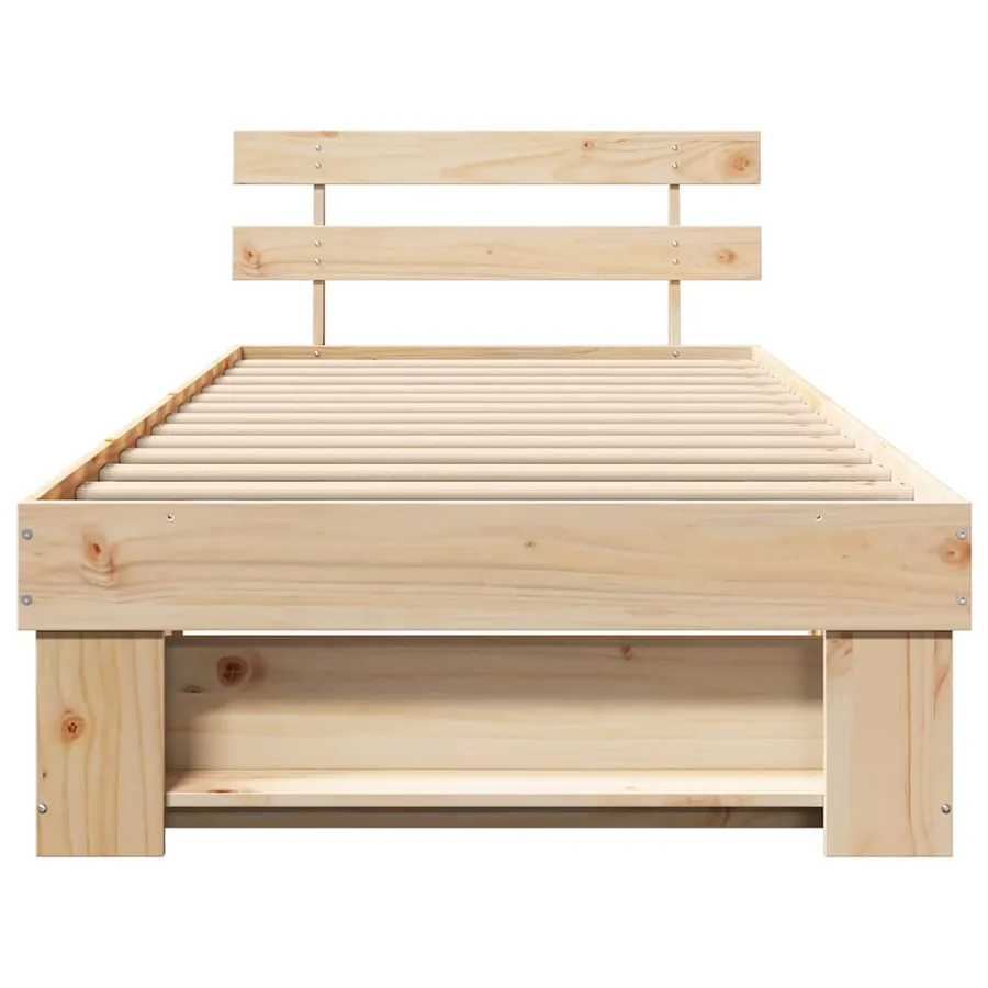 Cadre de lit avec tête de lit Marron 90 x 190 cm Pin massif - 5