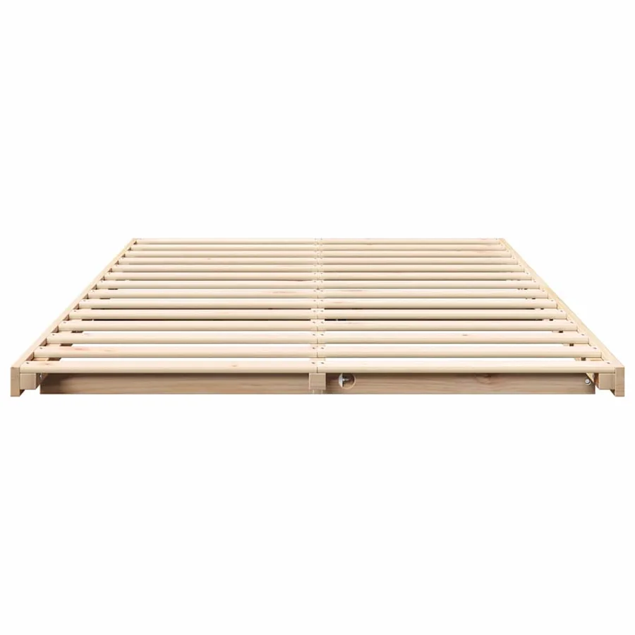 Cadre de lit Marron 135 x 190 cm Pin massif - 5