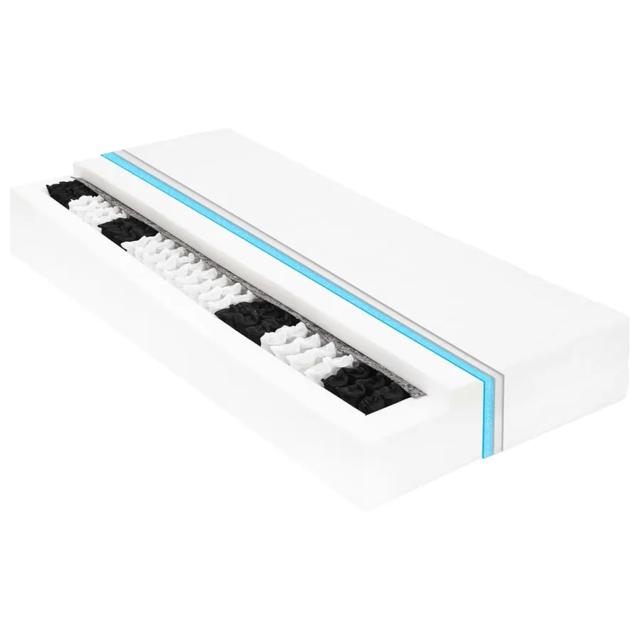 Lit de repos avec matelas 90x200 cm Blanc Bois de pin massif - 7