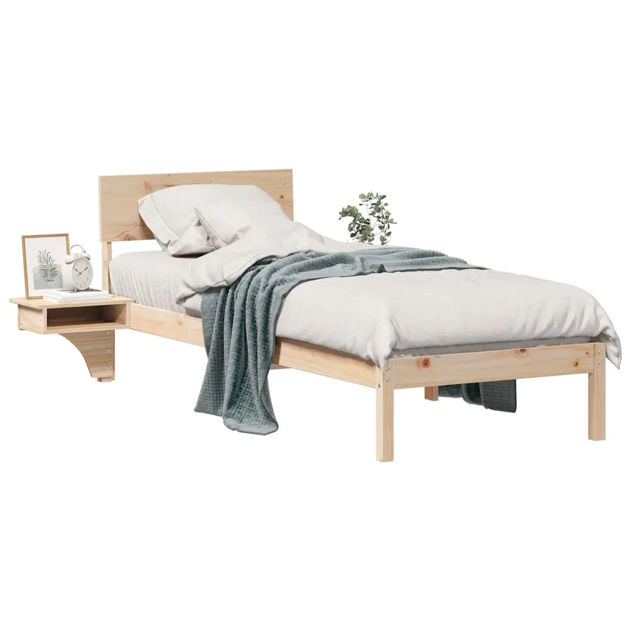 Cadre de lit avec tête de lit Marron 75 x 190 cm Pin massif - 2