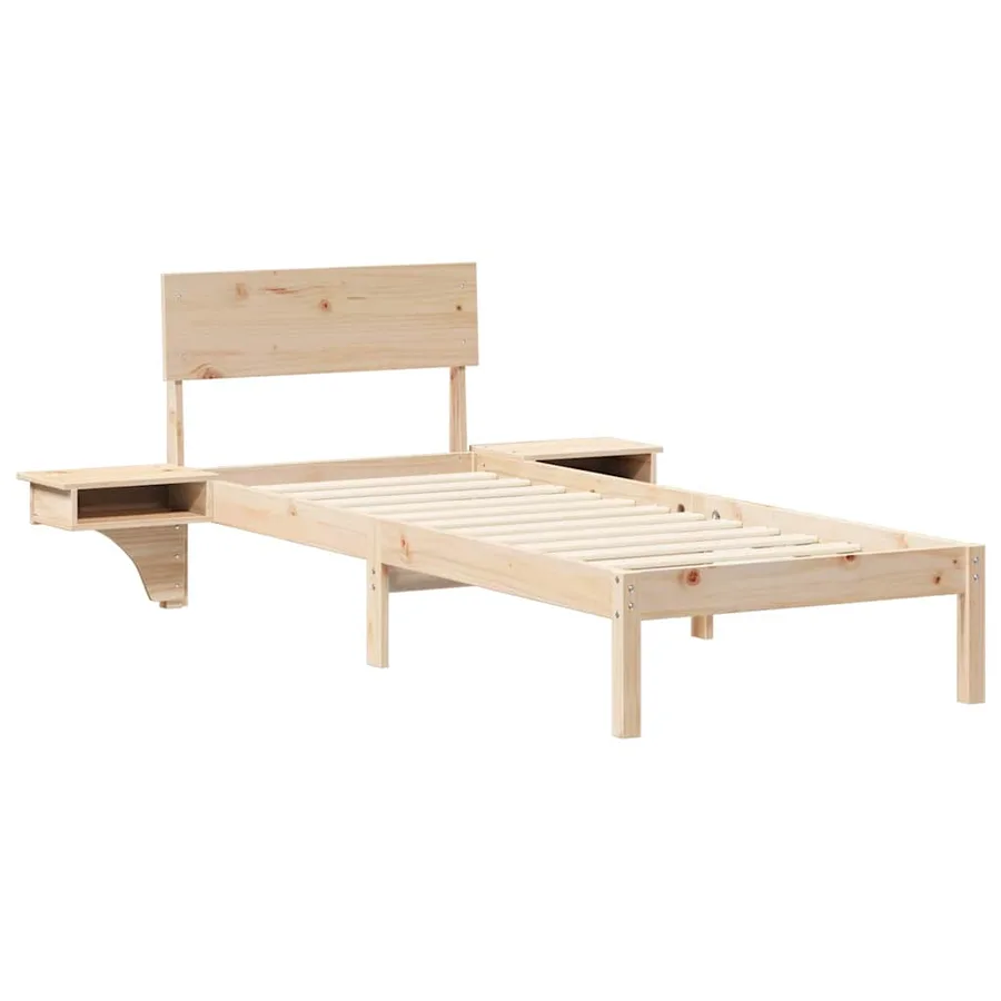 Cadre de lit avec tête de lit Marron 75 x 190 cm Pin massif - 4
