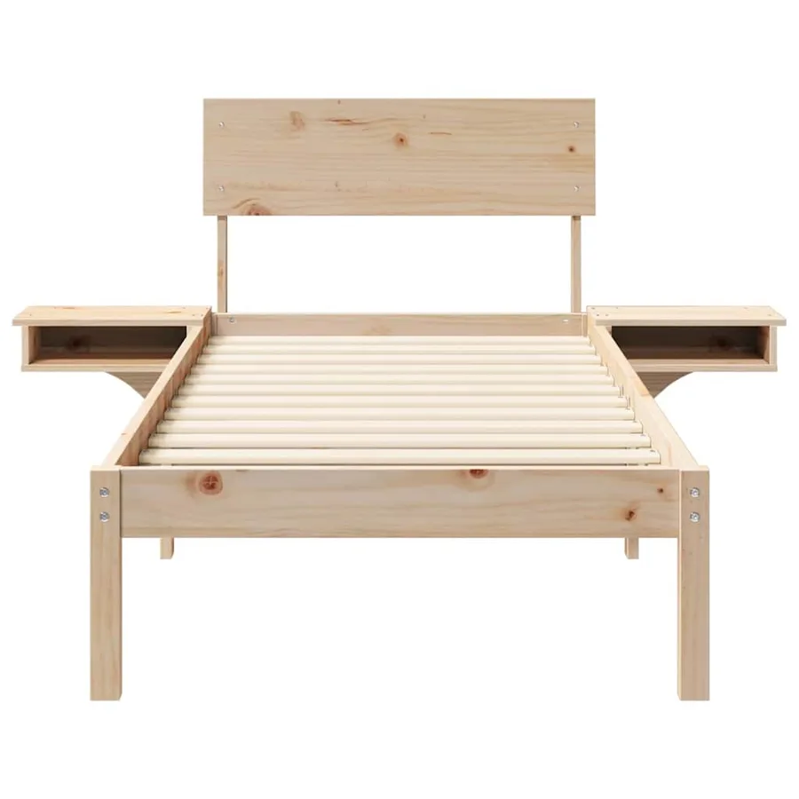 Cadre de lit avec tête de lit Marron 75 x 190 cm Pin massif - 5