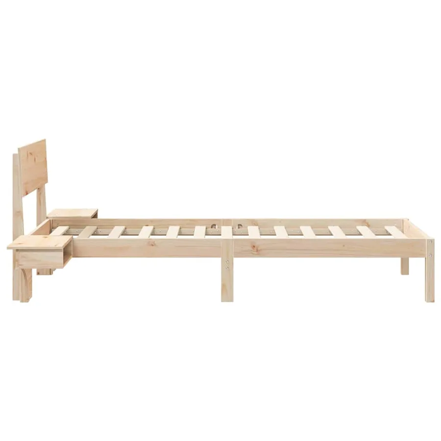 Cadre de lit avec tête de lit Marron 75 x 190 cm Pin massif - 6