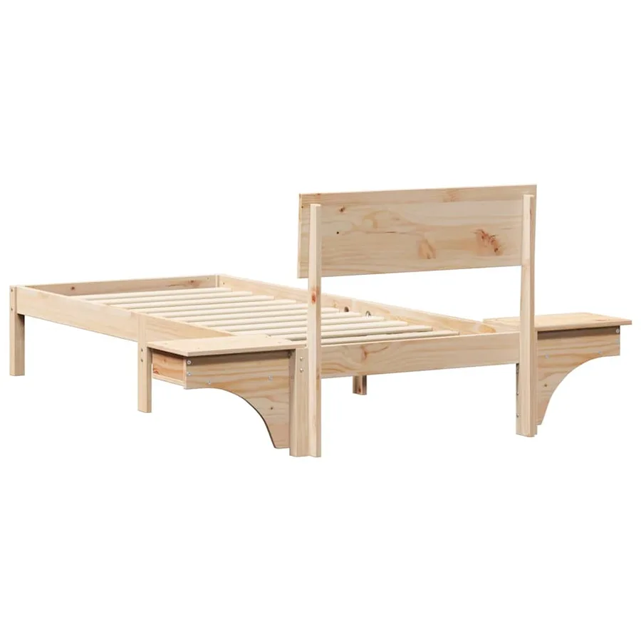 Cadre de lit avec tête de lit Marron 75 x 190 cm Pin massif - 7