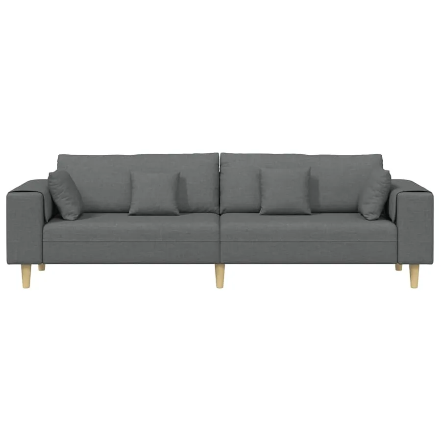 Canapé avec coussin Gris foncé 250 x 77 x 76 cm tissu - 4