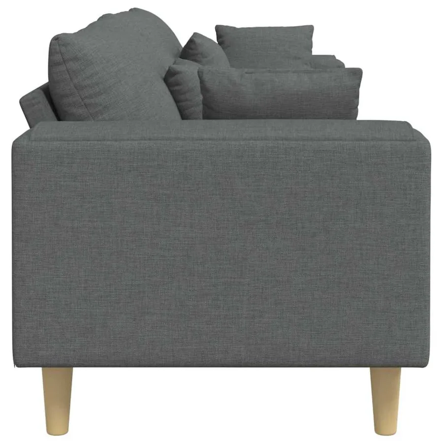 Canapé avec coussin Gris foncé 250 x 77 x 76 cm tissu - 5