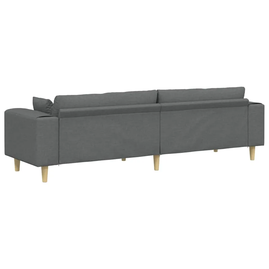 Canapé avec coussin Gris foncé 250 x 77 x 76 cm tissu - 6