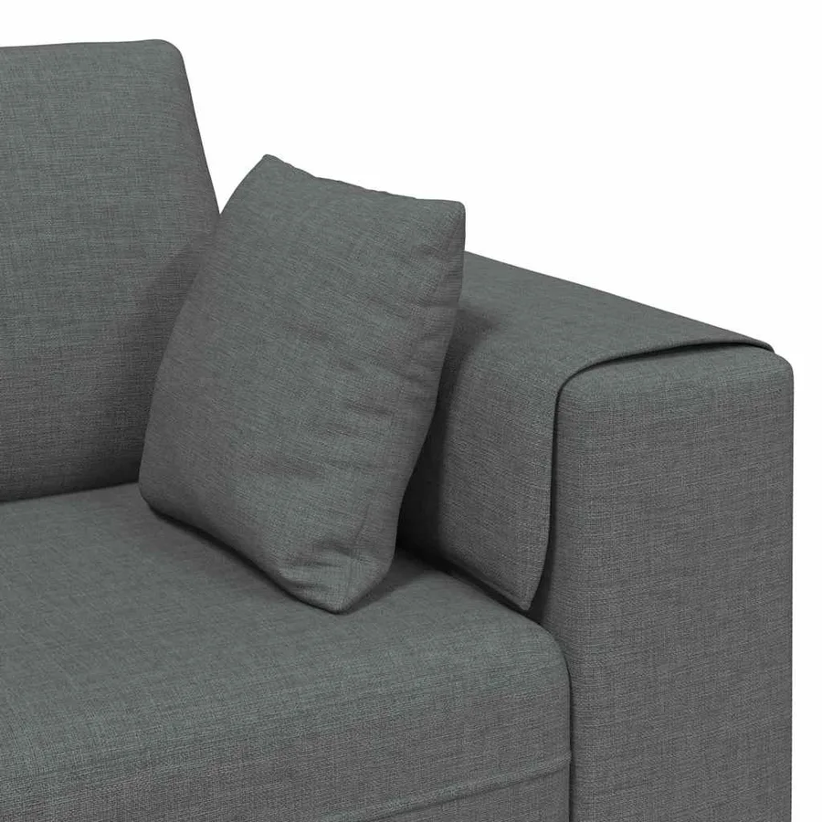 Canapé avec coussin Gris foncé 250 x 77 x 76 cm tissu - 7