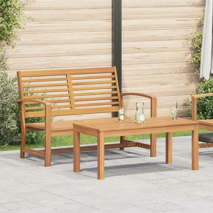 Ensemble banc et table de jardin 2 Pièce Marron