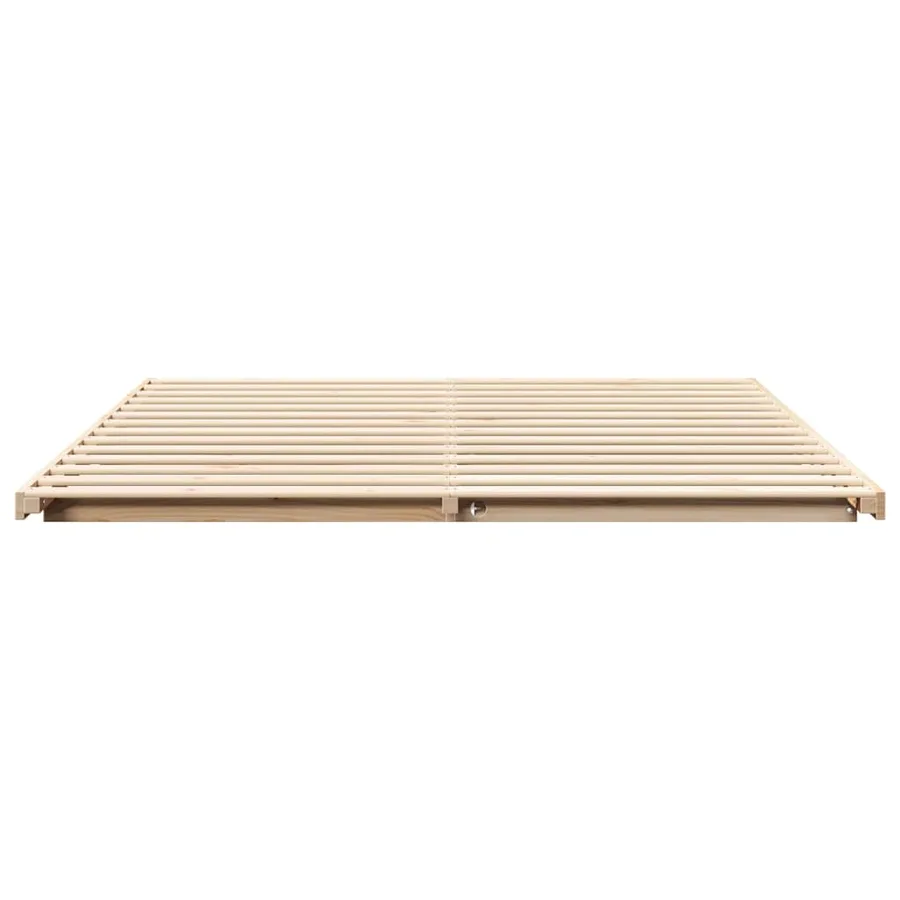 Cadre de lit Marron 200 x 200 cm Pin massif - 5