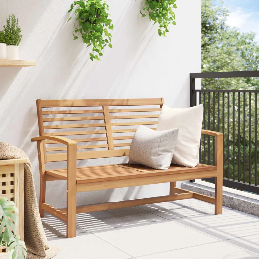 banc Marron 110 x 65 x 76,5 cm Bois de teck massif - 4