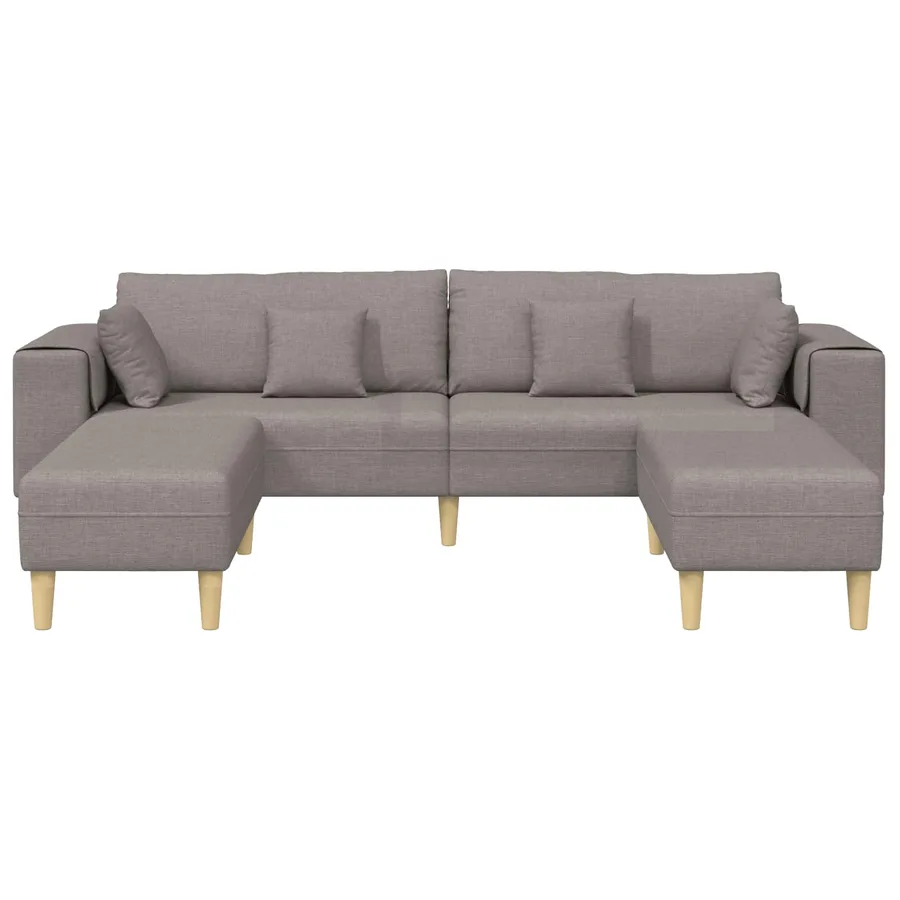Canapé avec coussin 3 pcs Taupe tissu - 4