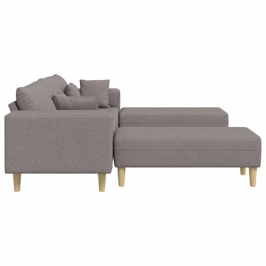 Canapé avec coussin 3 pcs Taupe tissu - 5
